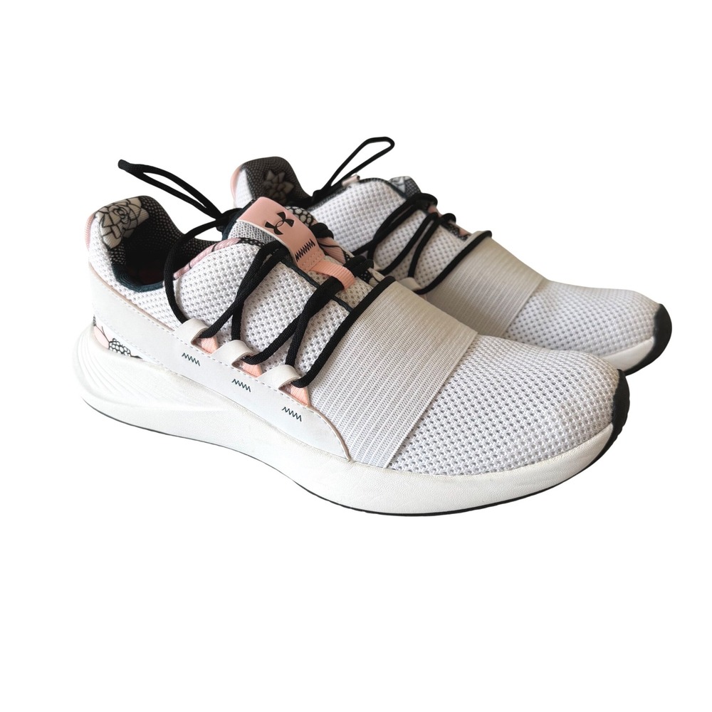Under Armour Charged Breathe Women Sneaker 10 NWOT White Pink Art 3023483-100